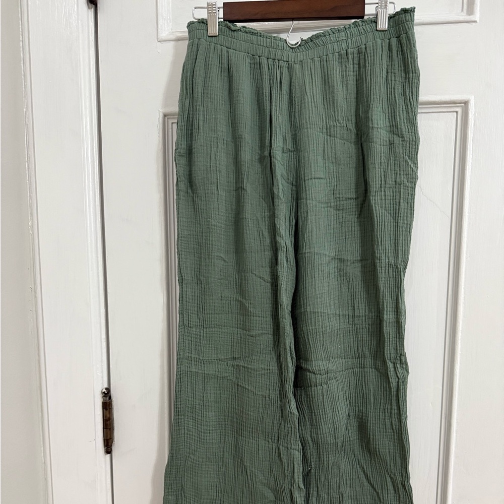 Olive Green Linen Pants